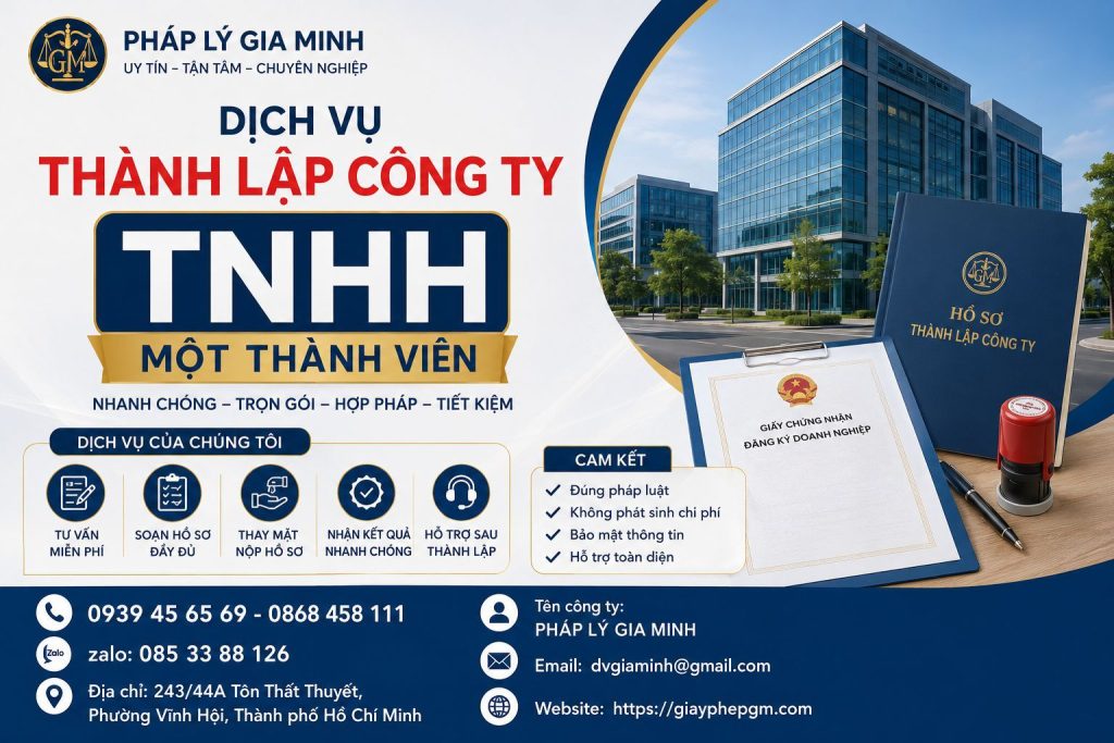 Dịch Vụ Thành Lập Công Ty TNHH Một Thành Viên