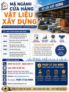 Mã Ngành Cửa Hàng Vật Liệu Xây Dựng