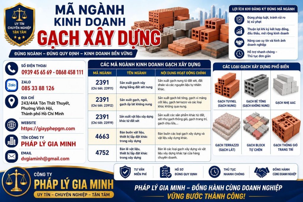 Mã ngành kinh doanh gạch xây dựng – Cập nhật mã ngành mới nhất 1 Mã Ngành Kinh Doanh Gạch Xây Dựng