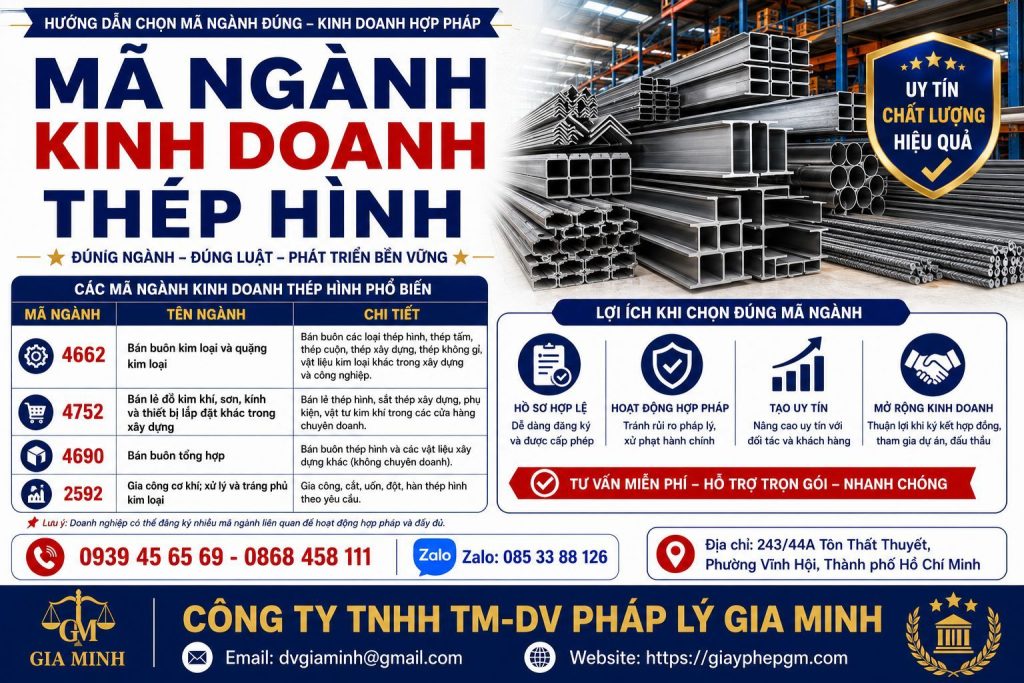Mã Ngành Kinh Doanh Thép Hình