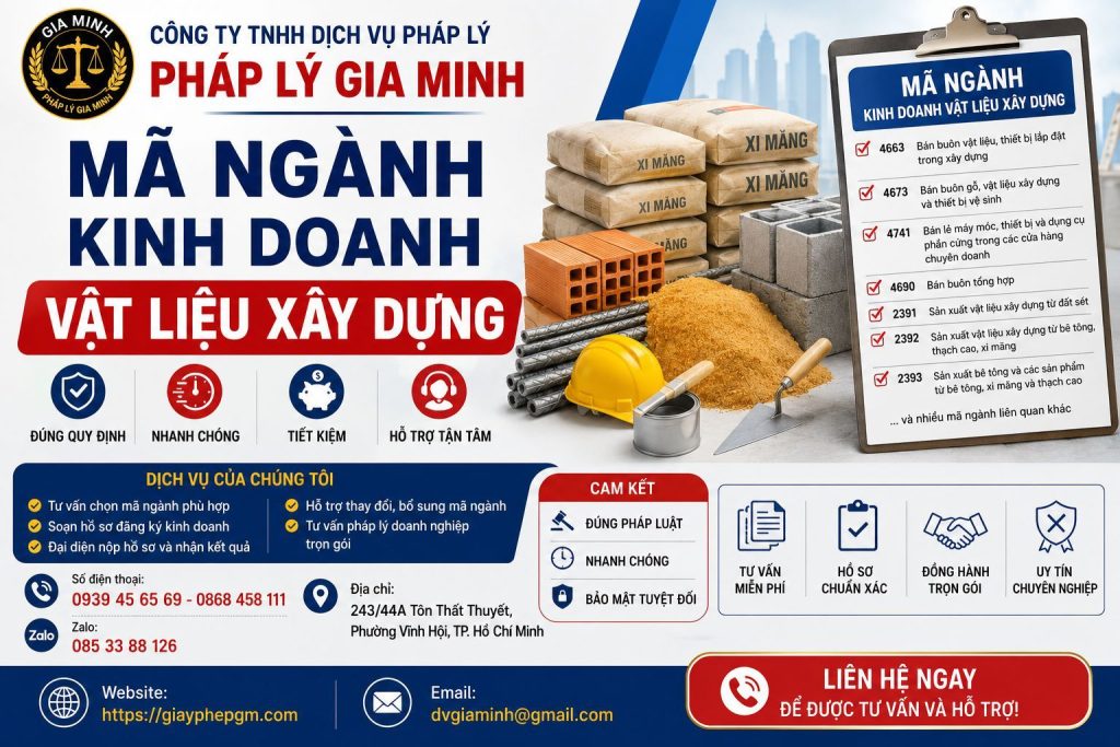 Mã Ngành Kinh Doanh Vật Liệu Xây Dựng