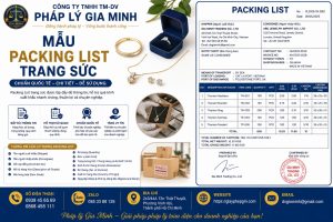 Mẫu Packing List trang sức