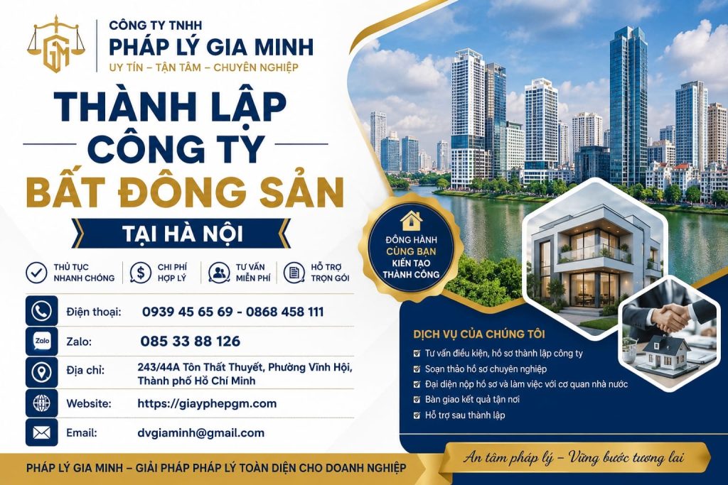 Thành Lập Công Ty Bất Động Sản Tại Hà Nội