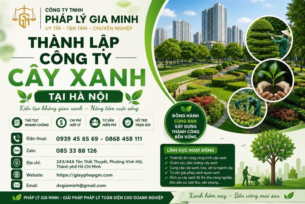Thành Lập Công Ty Cây Xanh Tại Hà Nội
