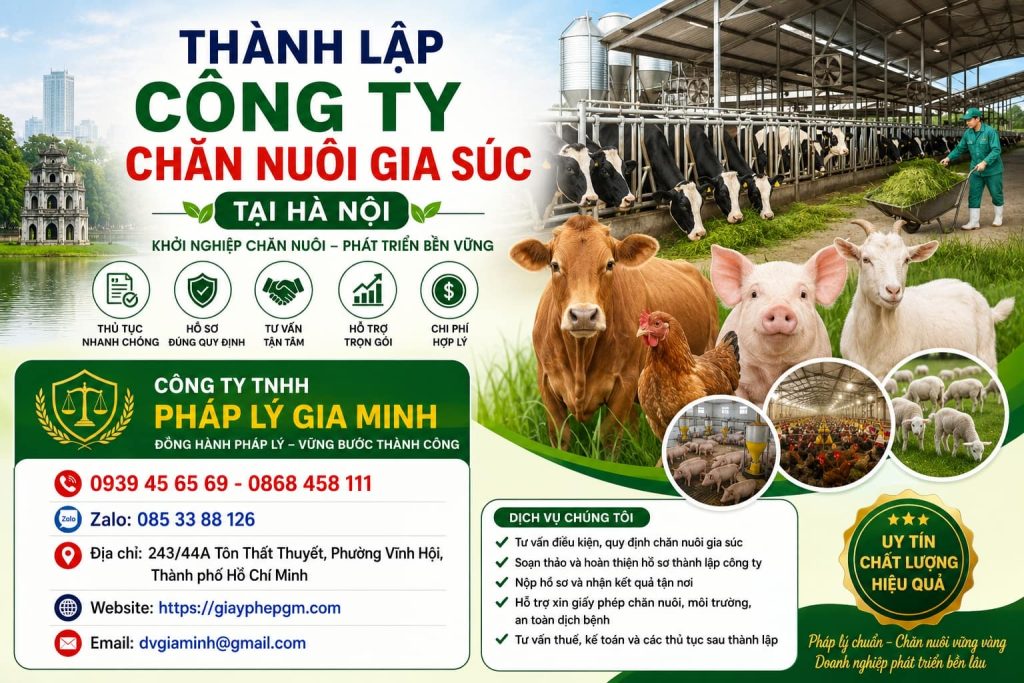 Thành Lập Công Ty Chăn Nuôi Gia Súc Tại Hà Nội Nhanh Chóng – Tư Vấn Trọn Gói, Đúng Quy Định Pháp Luật 1 Thành Lập Công Ty Chăn Nuôi Gia Súc Tại Hà Nội
