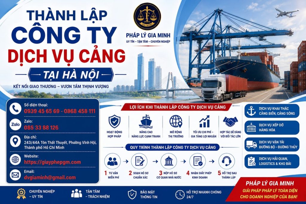 Thành Lập Công Ty Dịch Vụ Cảng Tại Hà Nội
