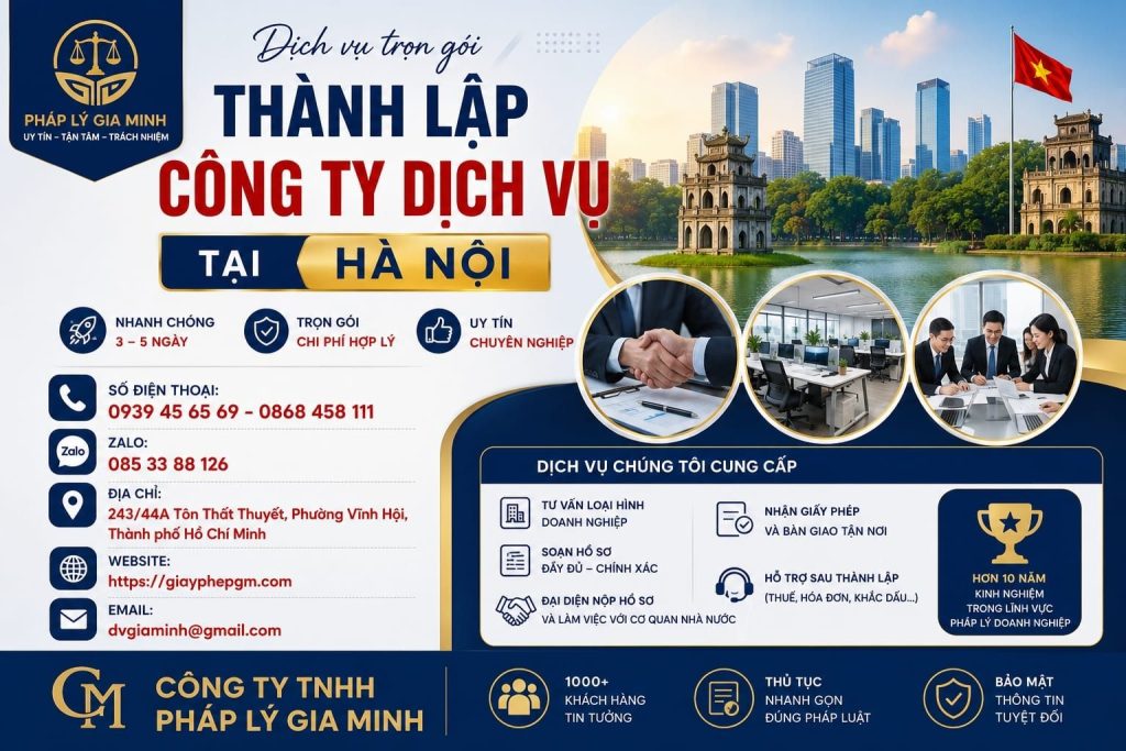 Thành Lập Công Ty Dịch Vụ Tại Hà Nội