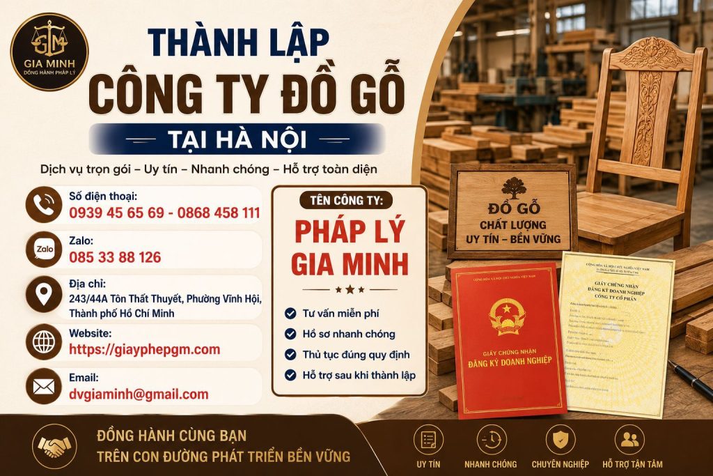 Thành Lập Công Ty Đồ Gỗ Tại Hà Nội – Dịch Vụ Trọn Gói, Thủ Tục Nhanh, Đúng Quy Định 1 Thành Lập Công Ty Đồ Gỗ Tại Hà Nội