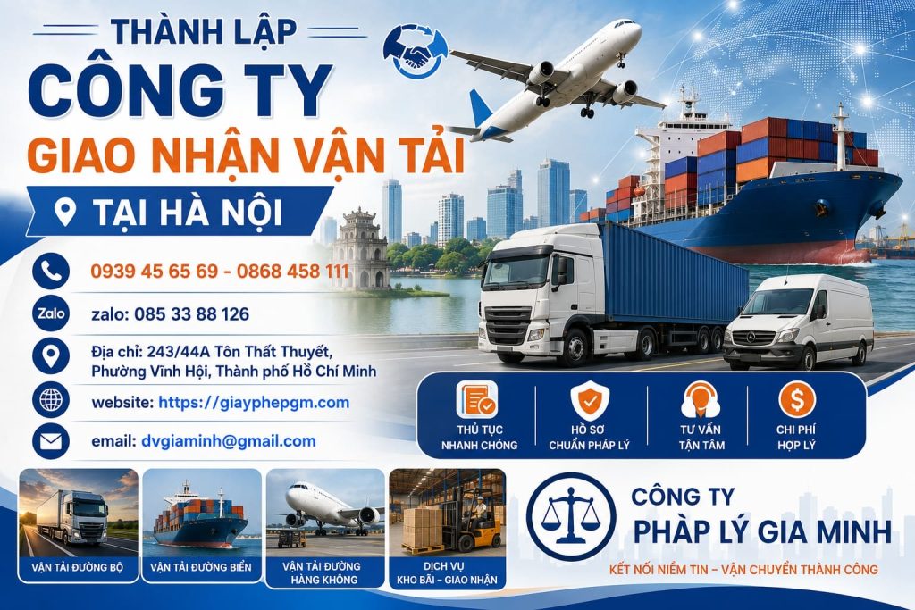 Thành Lập Công Ty Giao Nhận Vận Tải Tại Hà Nội