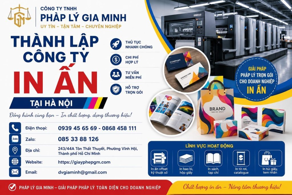 Thành Lập Công Ty In Ấn Tại Hà Nội