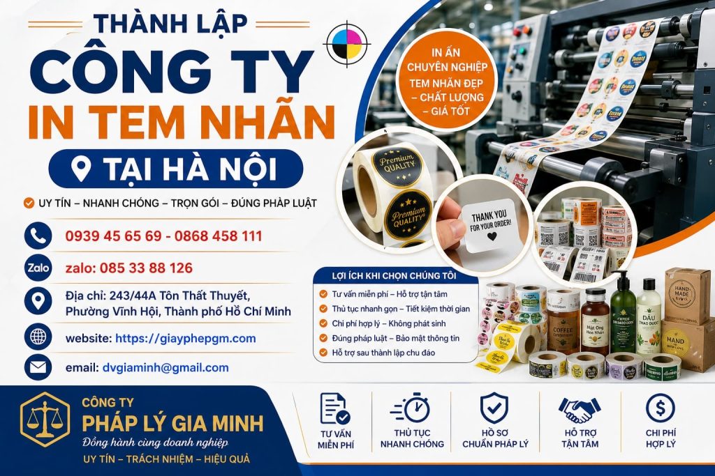 Thành Lập Công Ty In Tem Nhãn Tại Hà Nội