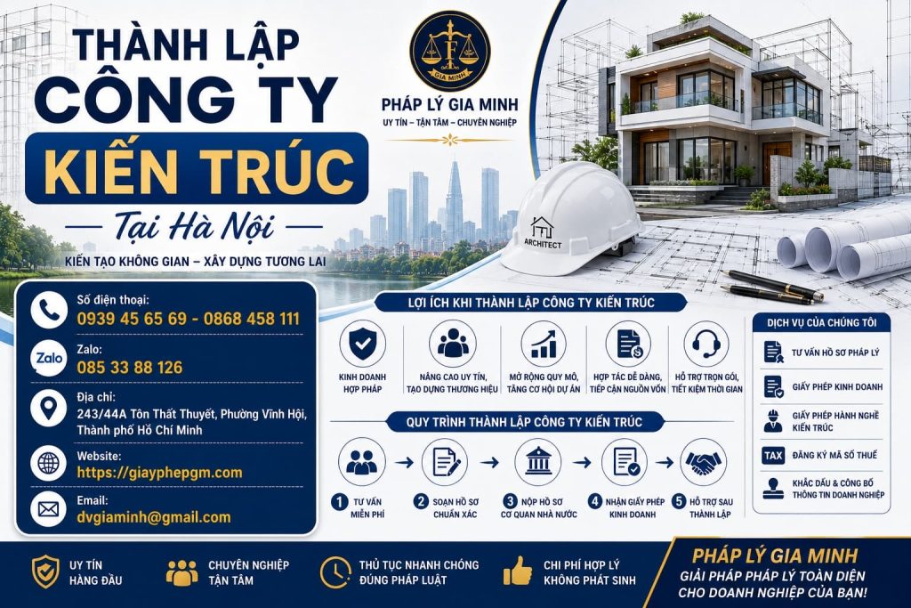Thành Lập Công Ty Kiến Trúc Tại Hà Nội Nhanh Chóng – Tư Vấn Trọn Gói, Đúng Quy Định Pháp Luật 1 Thành Lập Công Ty Kiến Trúc Tại Hà Nội