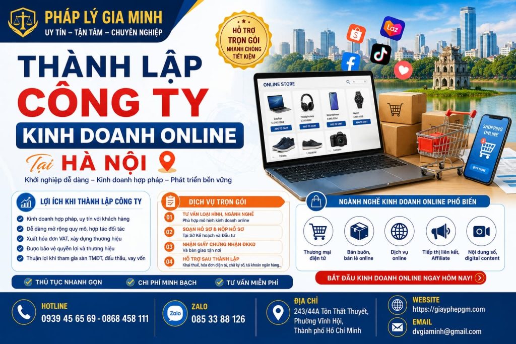 Thành Lập Công Ty Kinh Doanh Online Tại Hà Nội
