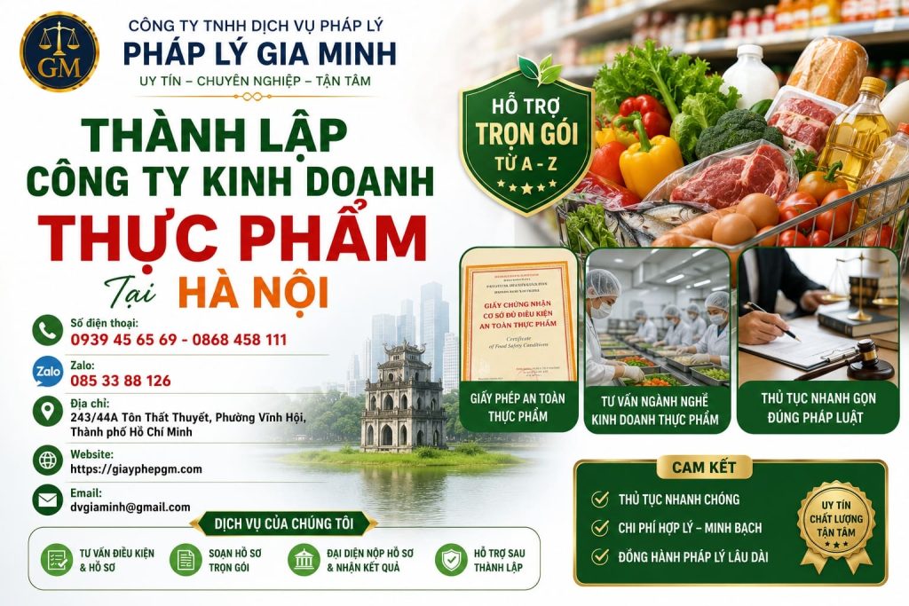 Thành Lập Công Ty Kinh Doanh Thực Phẩm Tại Hà Nội