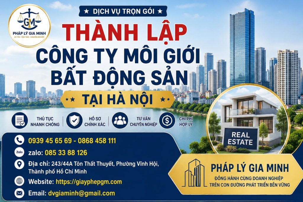 Thành Lập Công Ty Môi Giới Bất Động Sản Tại Hà Nội