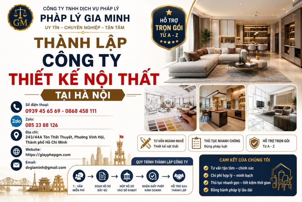 Thành Lập Công Ty Thiết Kế Nội Thất Tại Hà Nội