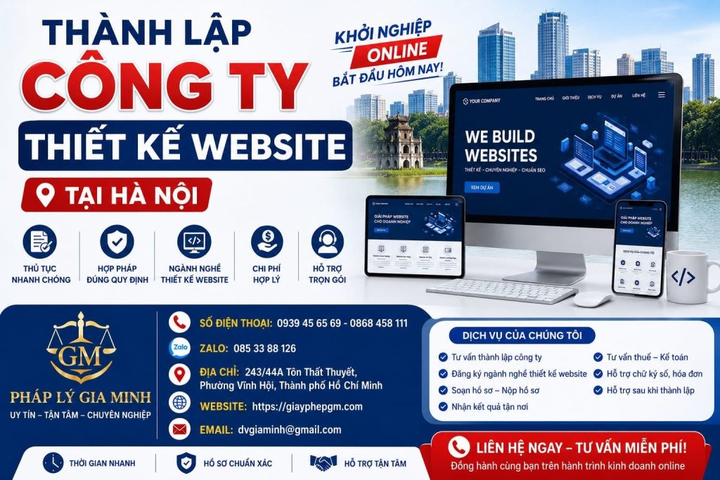 Thành Lập Công Ty Thiết Kế Website Tại Hà Nội