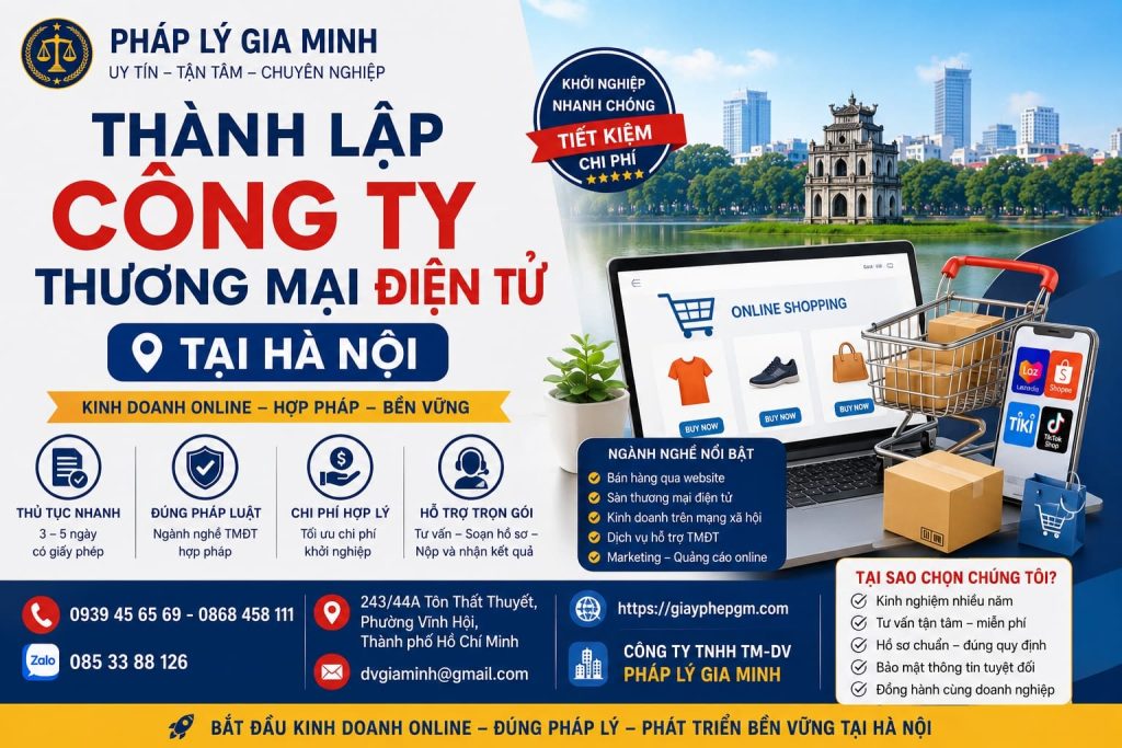 Thành Lập Công Ty Thương Mại Điện Tử Tại Hà Nội