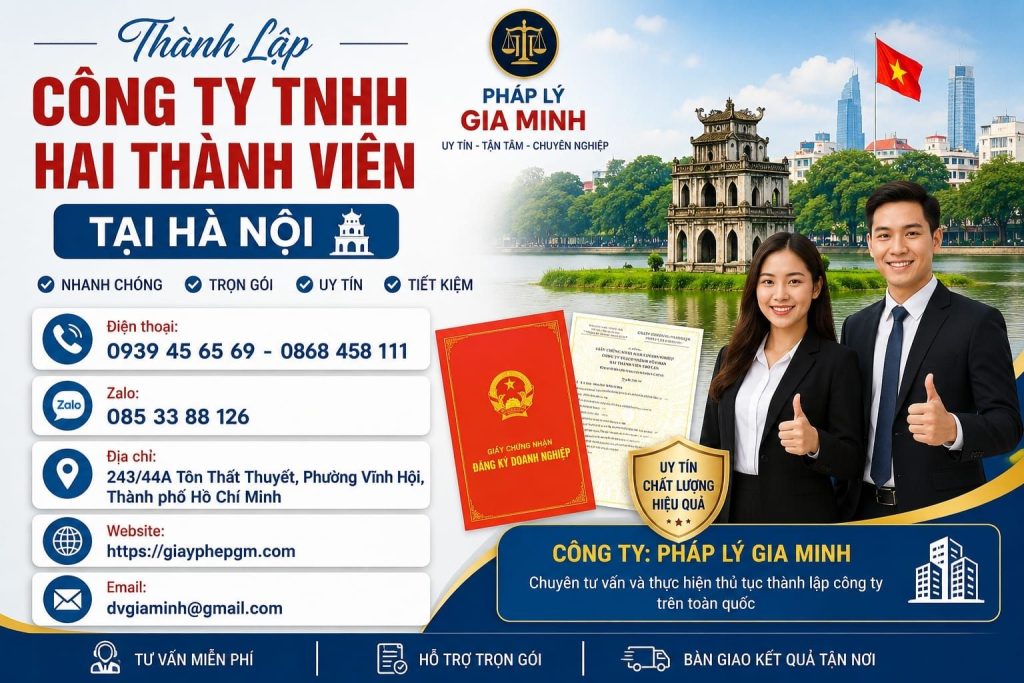 Thành Lập Công Ty TNHH Hai Thành Viên Tại Hà Nội