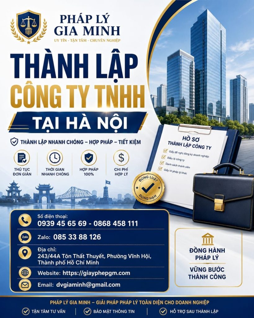 Thành Lập Công Ty TNHH Một Thành Viên Tại Hà Nội
