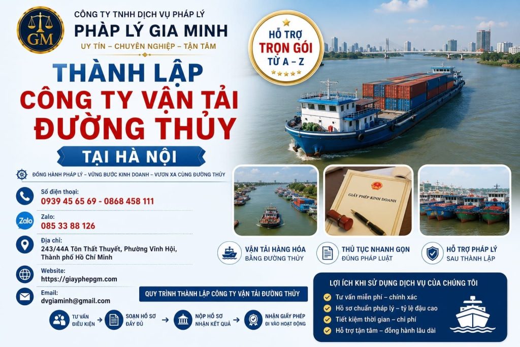 Thành Lập Công Ty Vận Tải Đường Thủy Tại Hà Nội