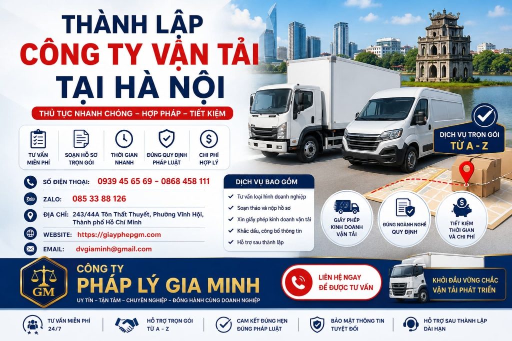 Thành Lập Công Ty Vận Tải Tại Hà Nội