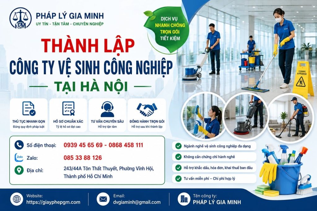 Thành Lập Công Ty Vệ Sinh Công Nghiệp Tại Hà Nội