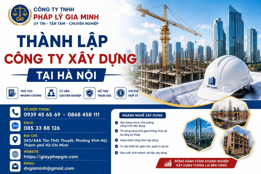 Thành lập công ty xây dựng tại Hà Nội
