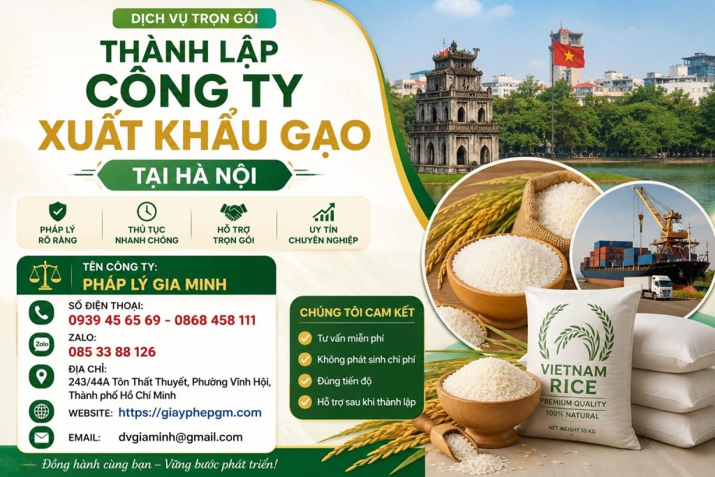 Thành Lập Công Ty Xuất Khẩu Gạo Tại Hà Nội