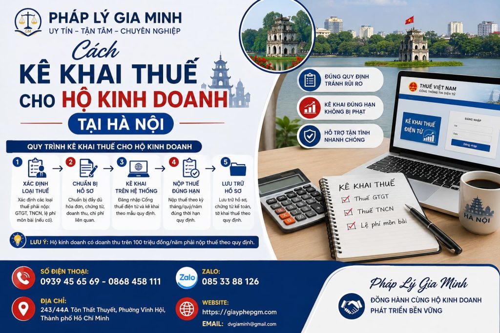 Cách kê khai thuế cho hộ kinh doanh tại Hà Nội đúng quy định năm 2026 1 Cách kê khai thuế cho hộ kinh doanh tại Hà Nội