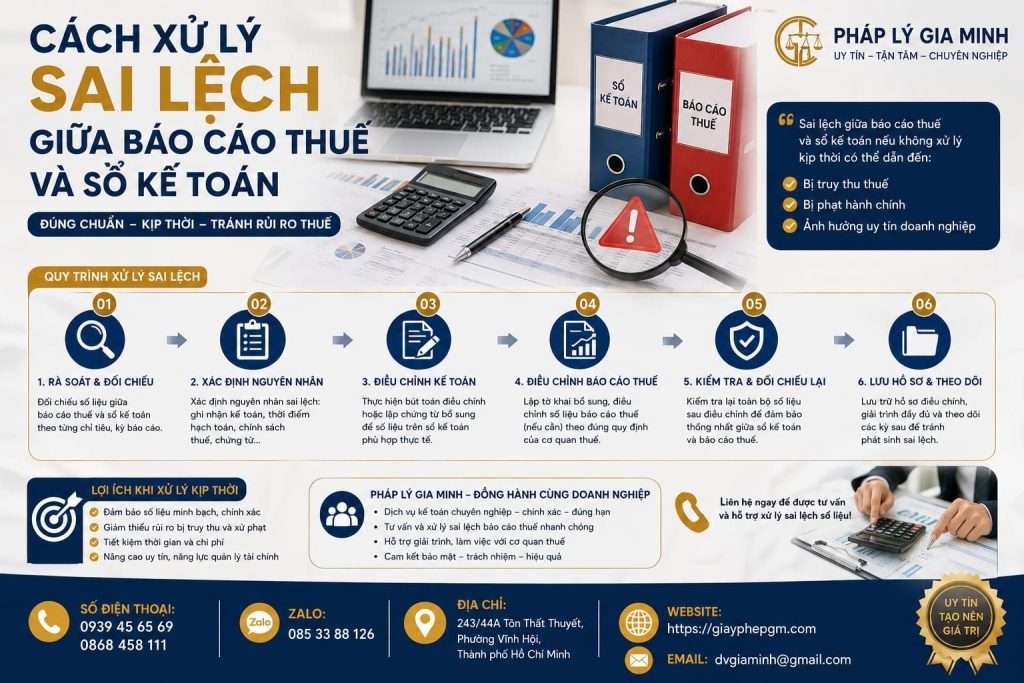 Cách xử lý sai lệch giữa báo cáo thuế và sổ kế toán