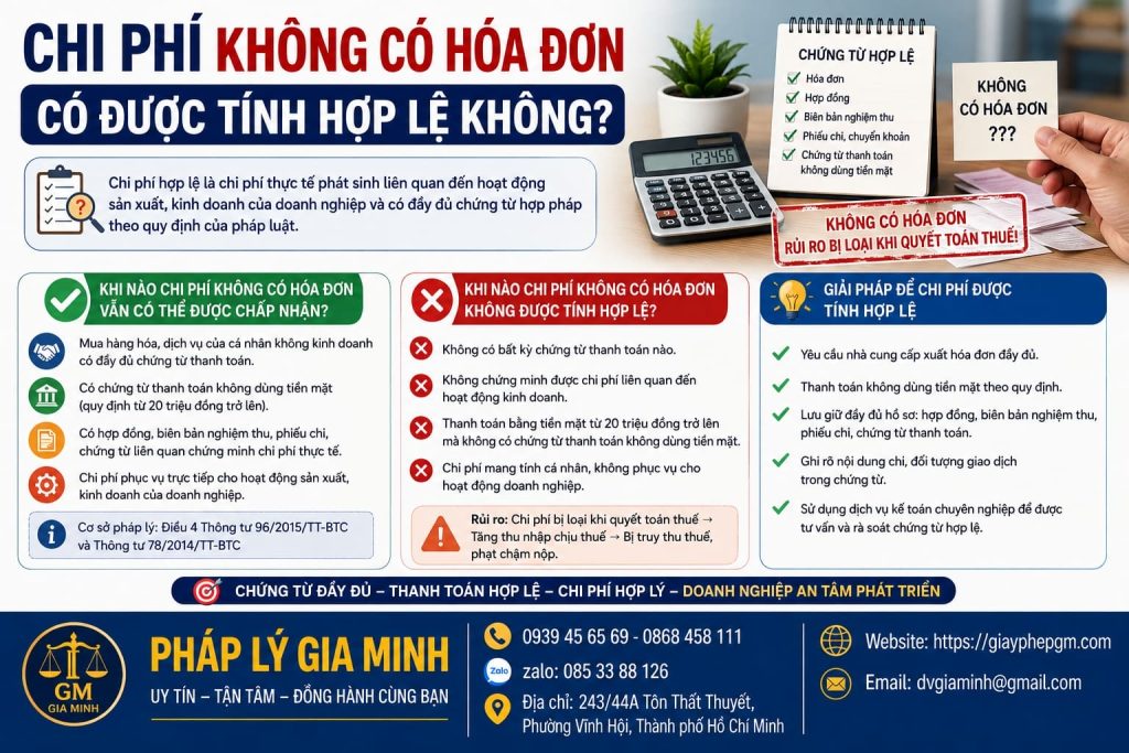 Chi phí không có hóa đơn có được tính hợp lệ không? Điều kiện và cách xử lý 1 Chi phí không có hóa đơn có được tính hợp lệ không?