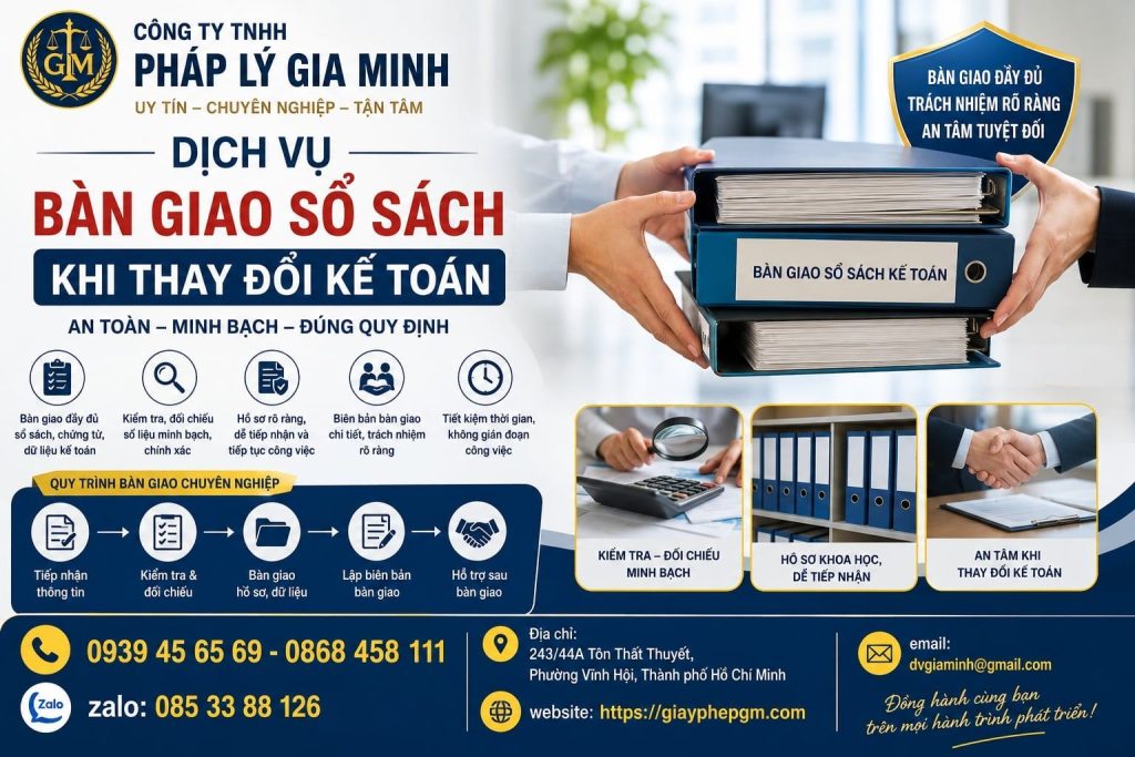 Dịch vụ bàn giao sổ sách khi thay đổi kế toán chuyên nghiệp, an toàn 1 Dịch vụ bàn giao sổ sách khi thay đổi kế toán