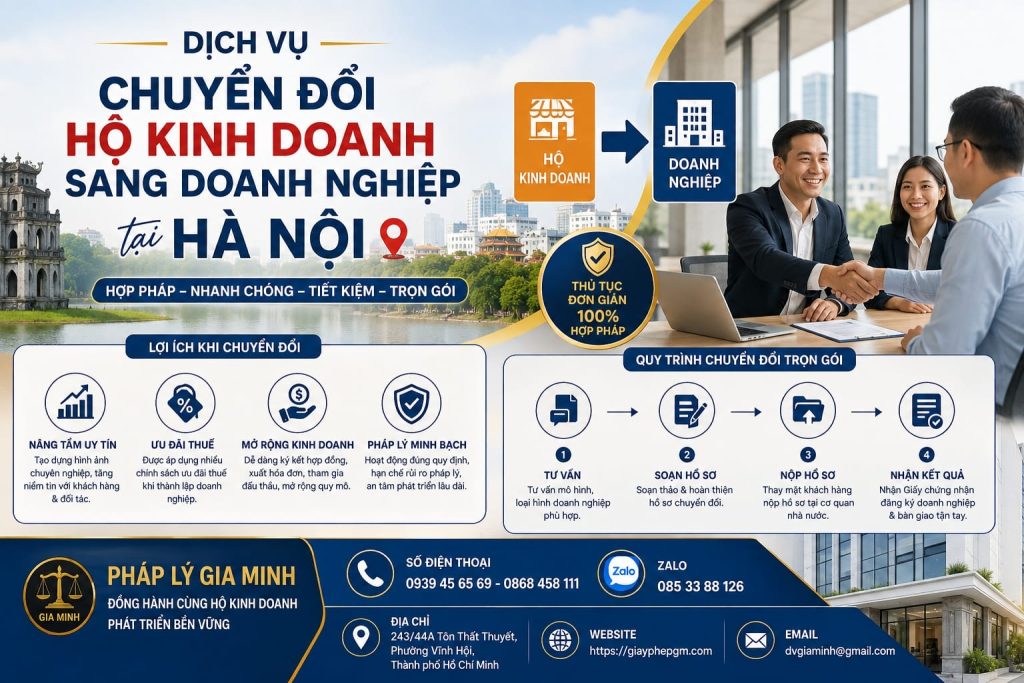 Dịch vụ chuyển đổi hộ kinh doanh sang doanh nghiệp tại Hà Nội