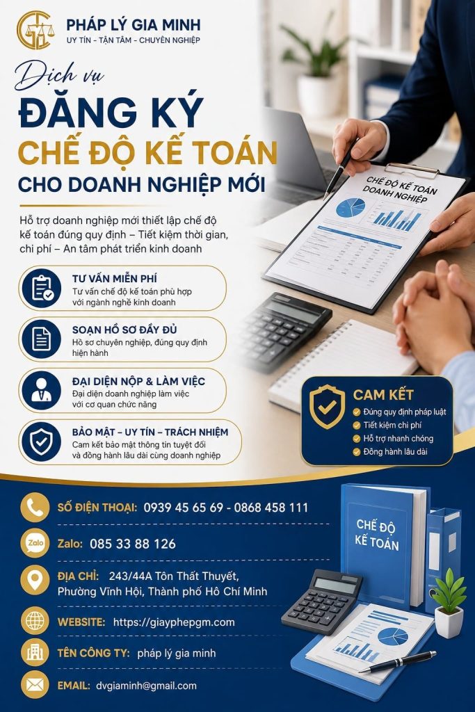 Dịch vụ đăng ký chế độ kế toán cho doanh nghiệp mới