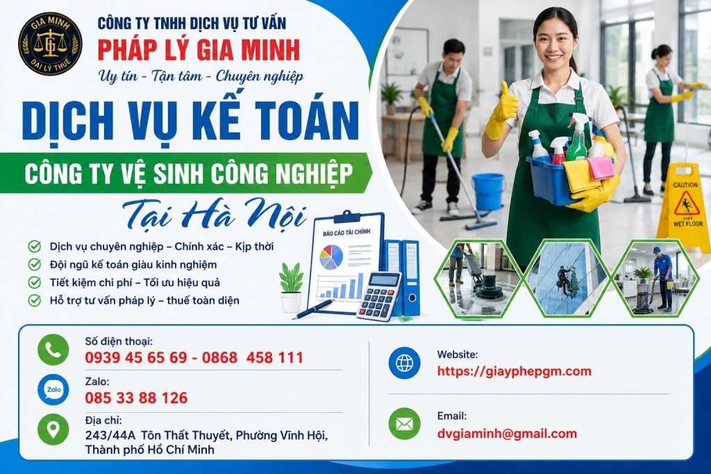 Dịch vụ kế toán công ty vệ sinh công nghiệp tại Hà Nội