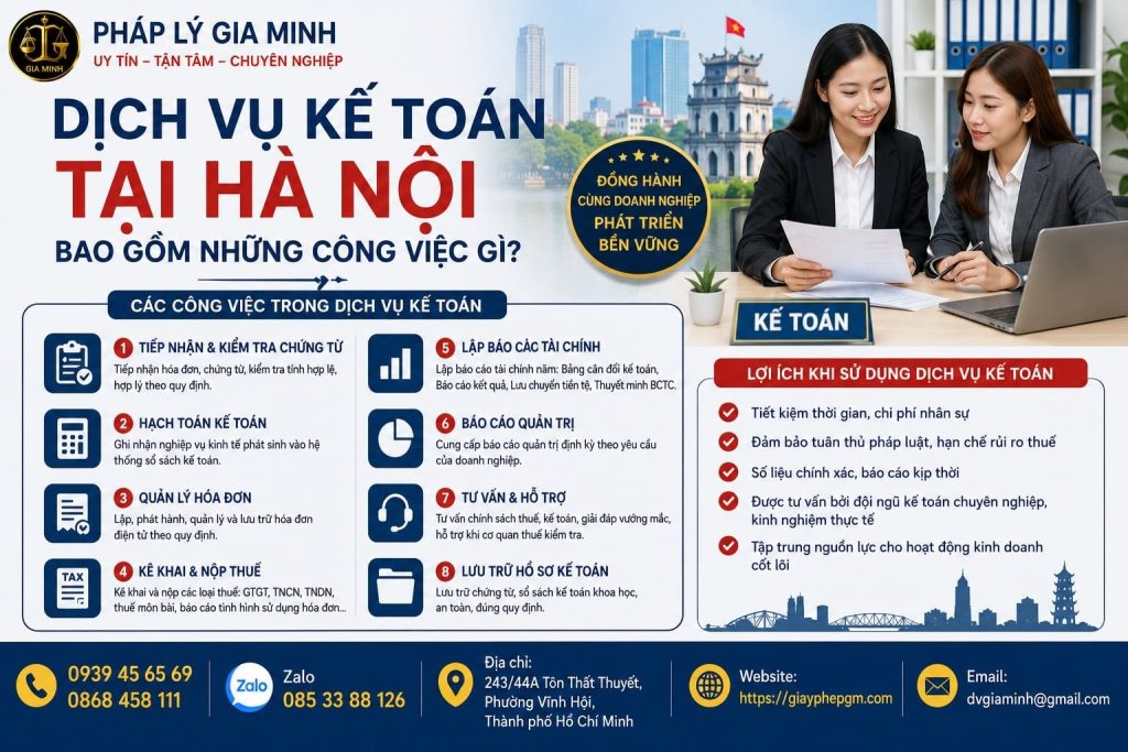 Dịch vụ kế toán tại Hà Nội bao gồm những công việc gì?