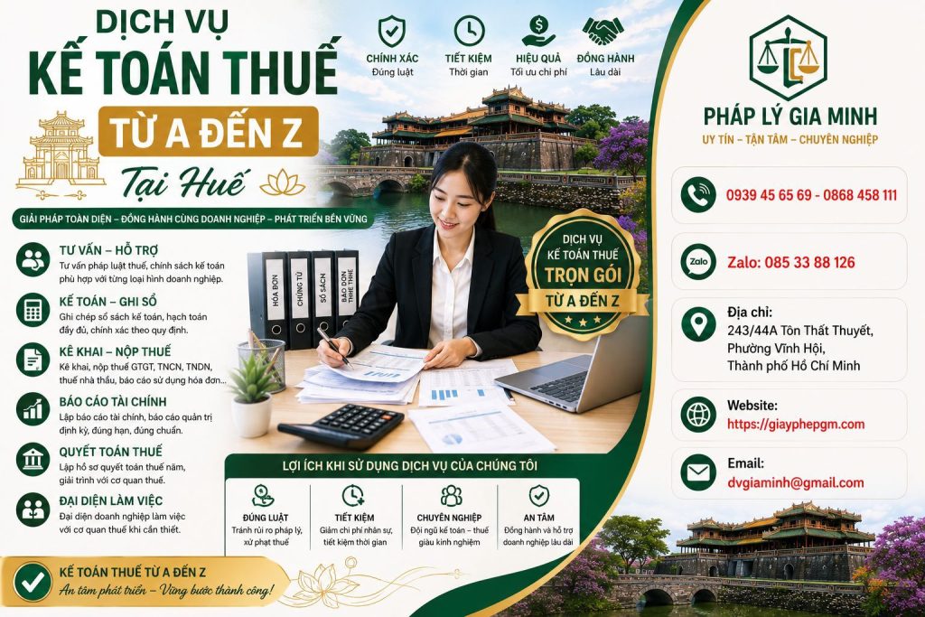Dịch vụ kế toán thuế từ A đến Z tại Huế