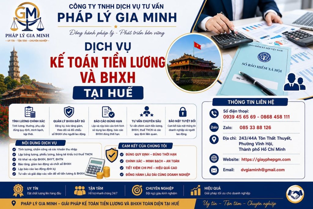 Dịch vụ kế toán tiền lương và BHXH tại Huế