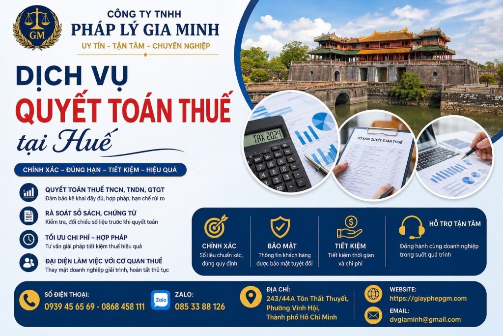 Dịch vụ quyết toán thuế tại Huế
