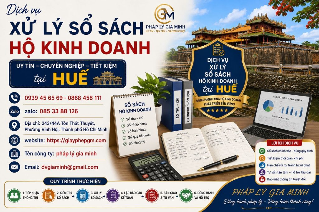 Dịch vụ xử lý sổ sách hộ kinh doanh tại Huế