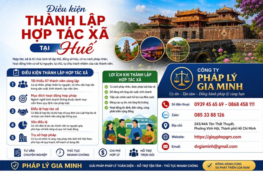 Điều kiện thành lập hợp tác xã tại Huế