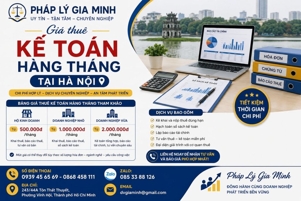 Giá thuê kế toán hàng tháng tại Hà Nội là bao nhiêu? 1 Giá thuê kế toán hàng tháng tại Hà Nội là bao nhiêu?