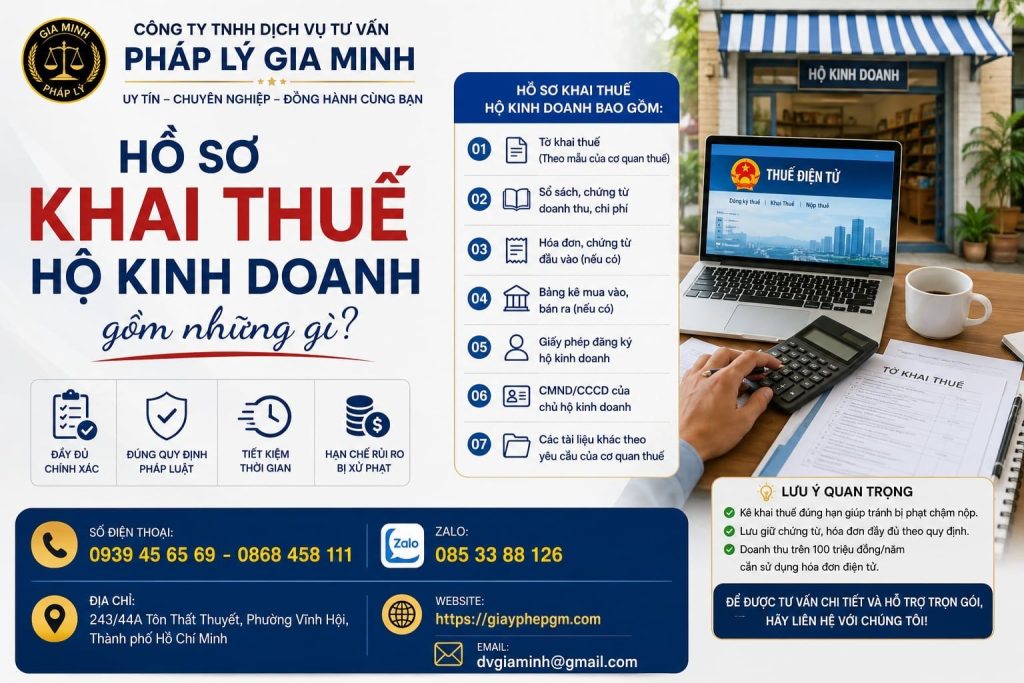 Hồ sơ khai thuế hộ kinh doanh gồm những gì? 1 Hồ sơ khai thuế hộ kinh doanh gồm những gì?