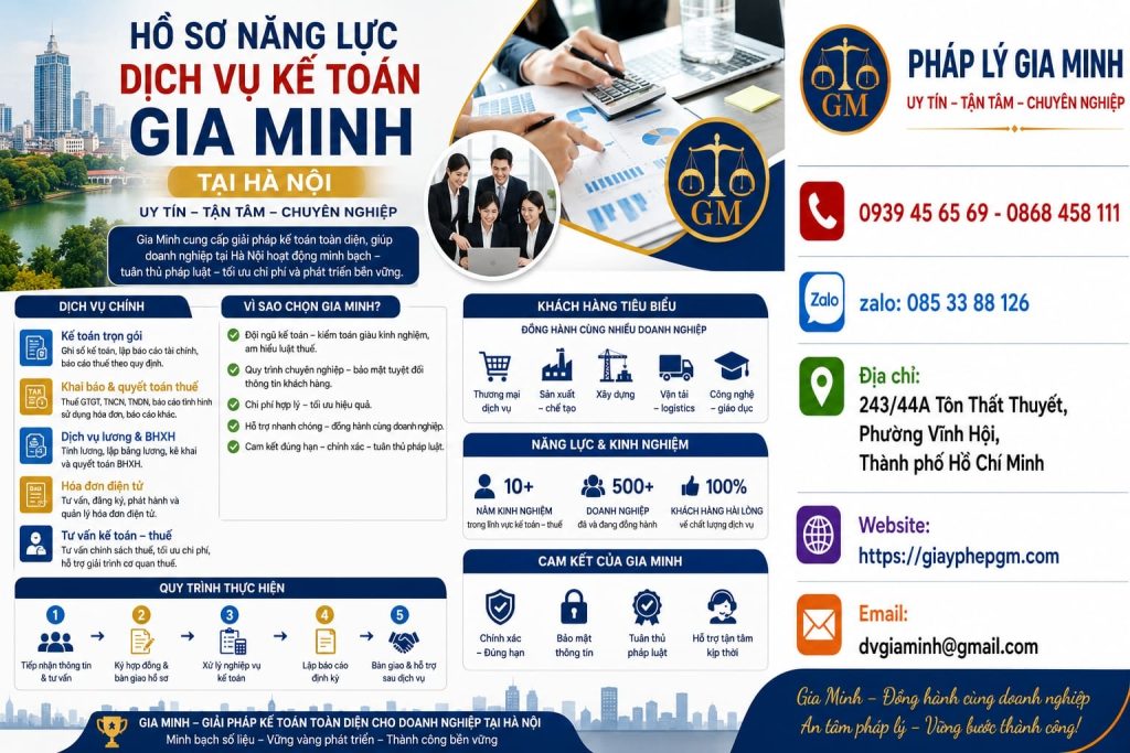 Hồ sơ năng lực dịch vụ kế toán Gia Minh tại Hà Nội