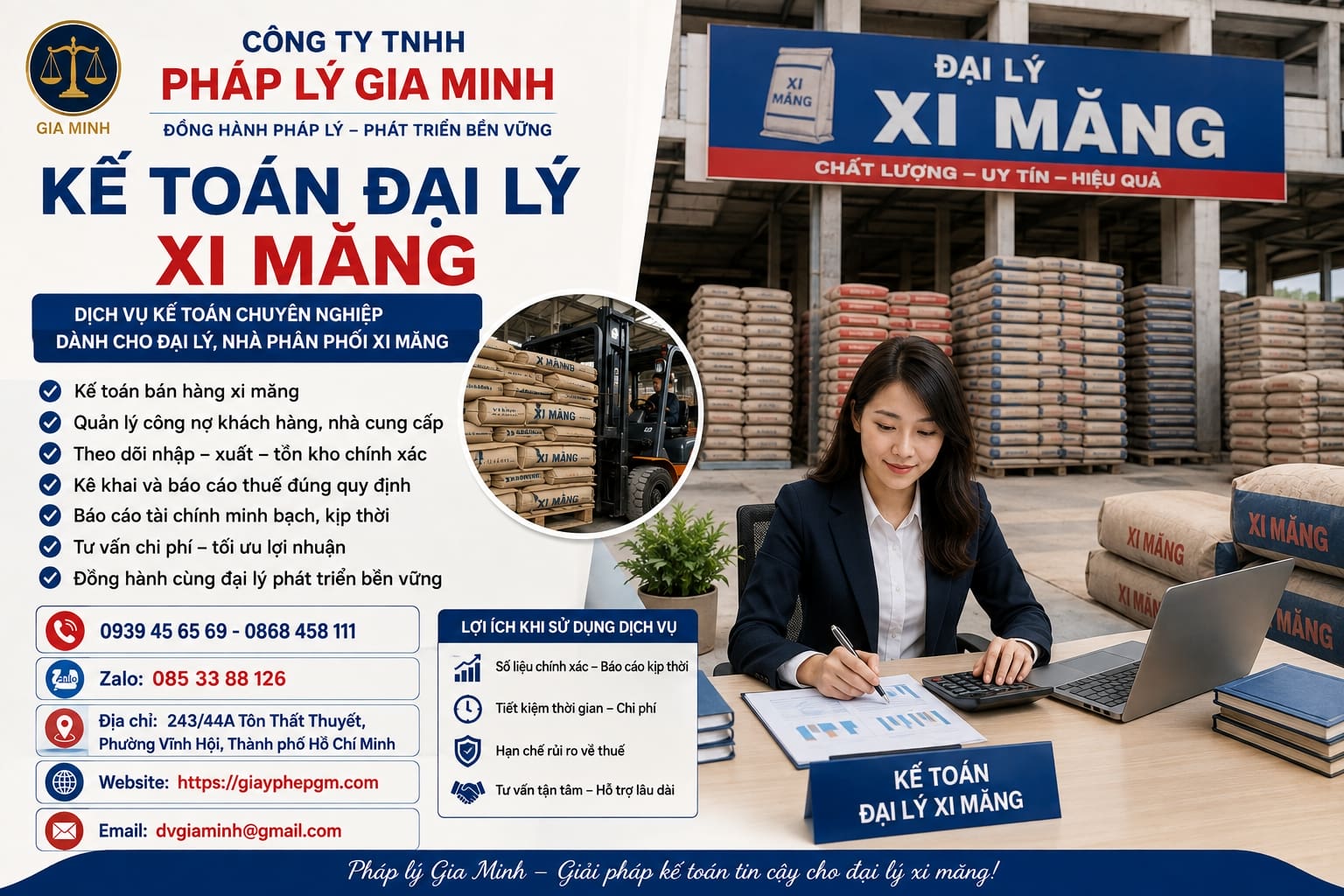Kế toán đại lý xi măng