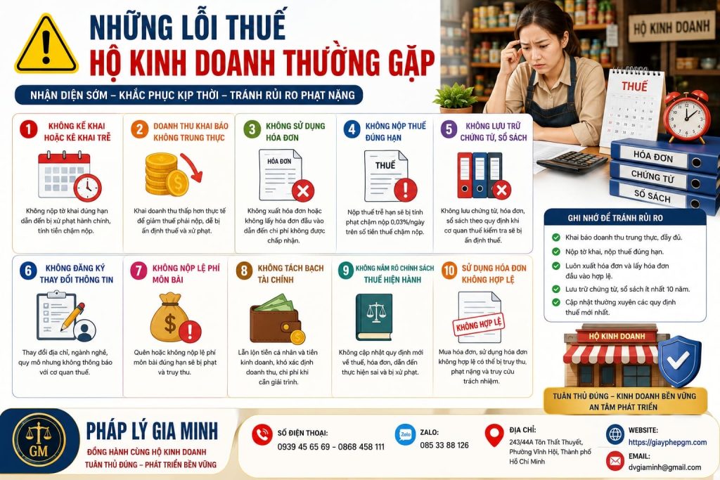 Những lỗi thuế hộ kinh doanh thường gặp năm 2026 và cách xử lý đúng quy định 1 Những lỗi thuế hộ kinh doanh thường gặp