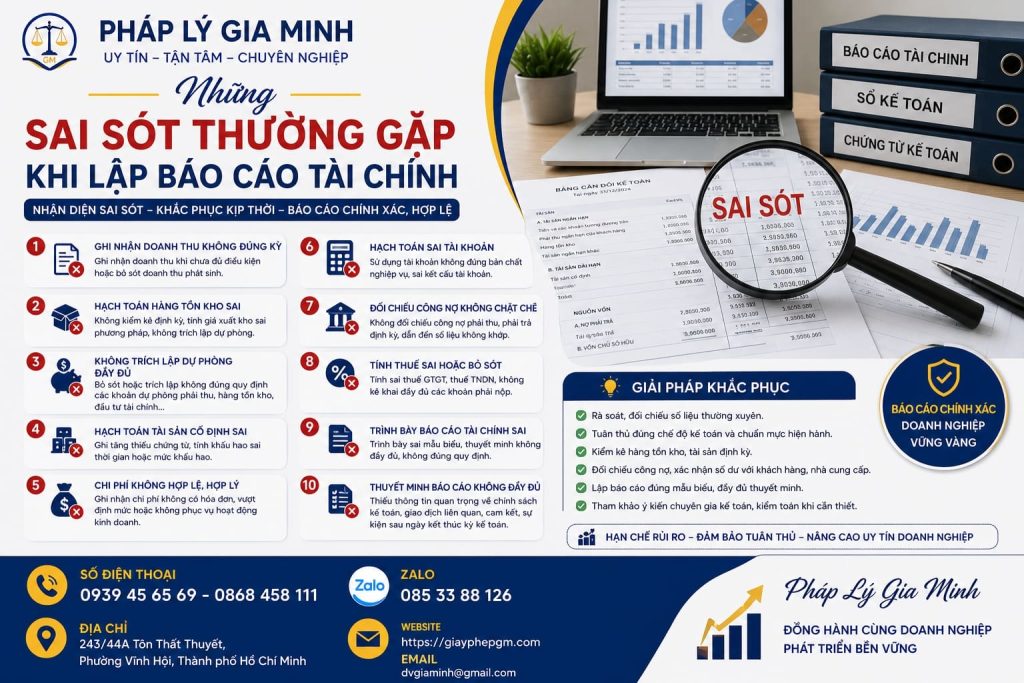 Những sai sót thường gặp khi lập báo cáo tài chính