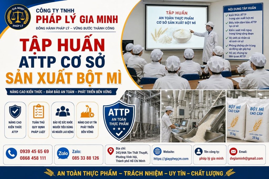 Tập huấn ATTP cơ sở sản xuất bột mì