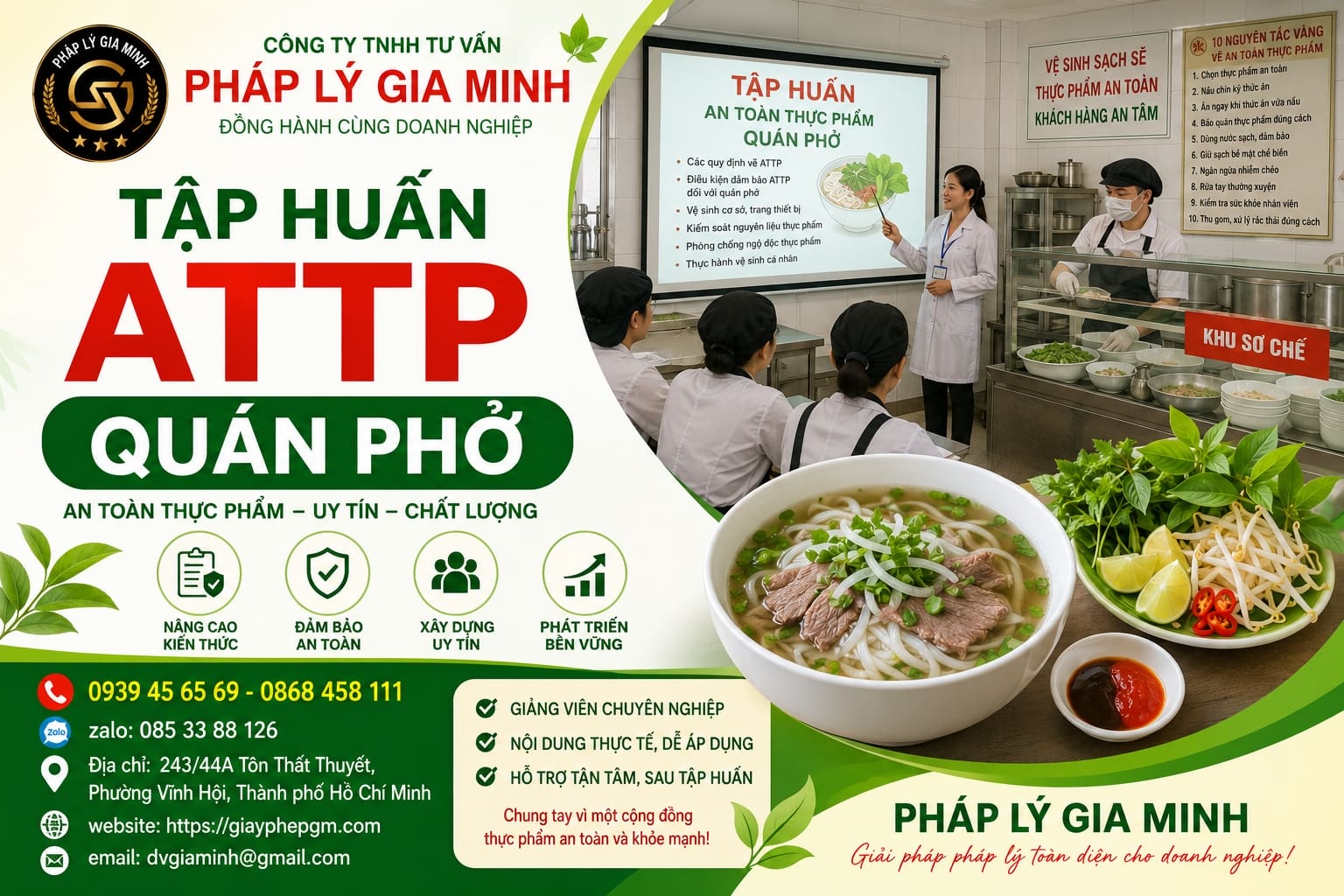 Tập huấn ATTP quán phở